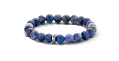 Heren kralen-armband donkerblauw