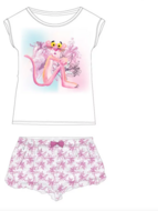 Pink Panther kinder shortama wit/roze