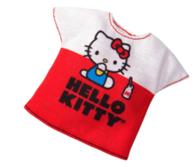 Barbie kleding accessoire Hello Kitty / rood/wit shirt